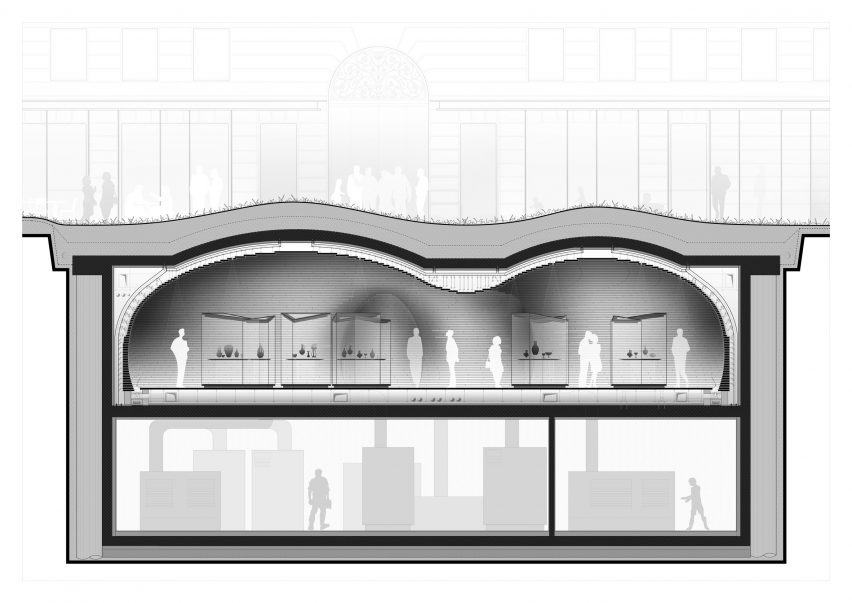 Section of Fondazione Luigi Rovati Museum by Mario Cucinella Architects