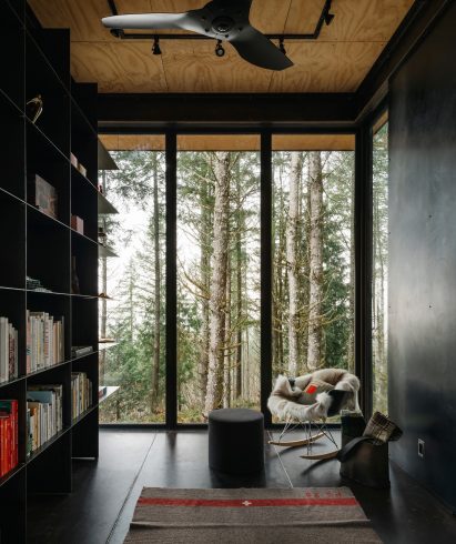 Ceiling fan and full heigh glass window