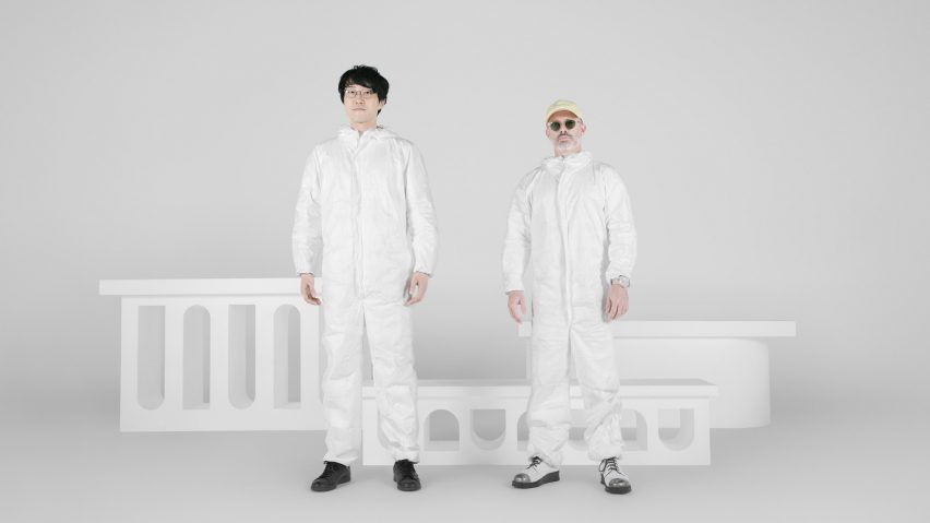 Nendo founder and Daniel Arsham at Make to Break collaborative exhibition