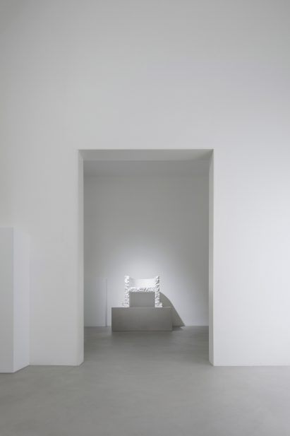 Doorway leading to piece on display at Nendo and Daniel Arsham exhibition