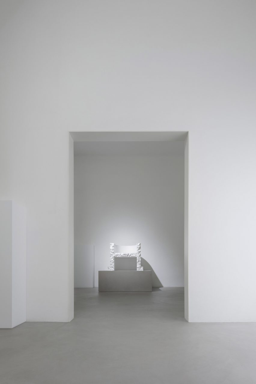 Doorway leading to piece on display at Nendo and Daniel Arsham exhibition