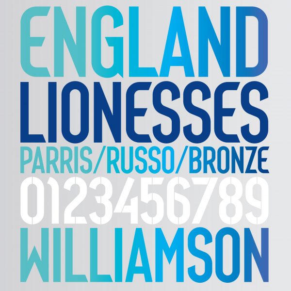 Neville Brody and Nike England Women's kit typography