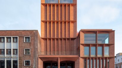 The red-brick International Rugby Experience building by Niall McLaughlin Architects on Limerick's high street