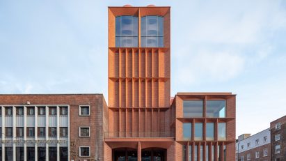 The red-brick International Rugby Experience building by Niall McLaughlin Architects on Limerick's high street