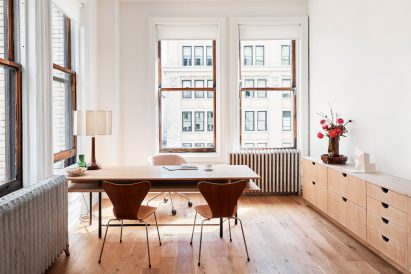 The loft space overlooks Fifth Avenue