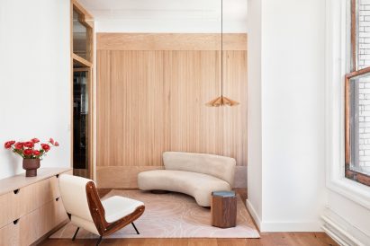Tambour panelling is installed in private offices