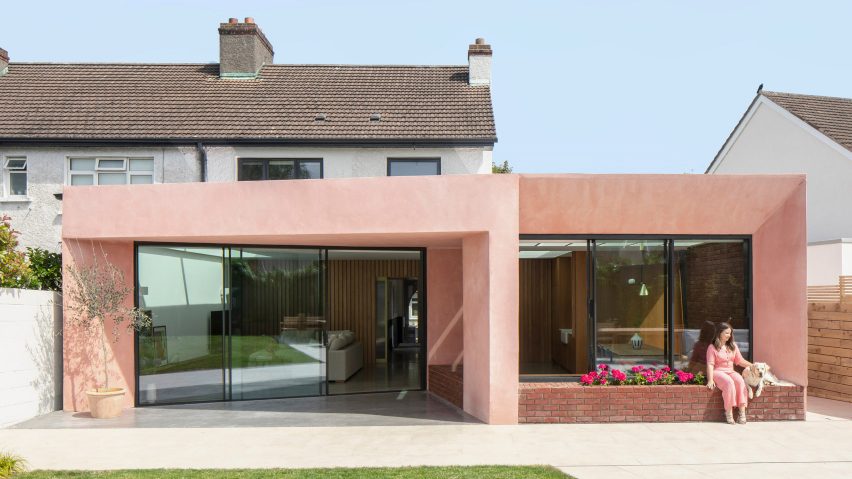 Exterior of Pink House by Courtney McDonnell Studio
