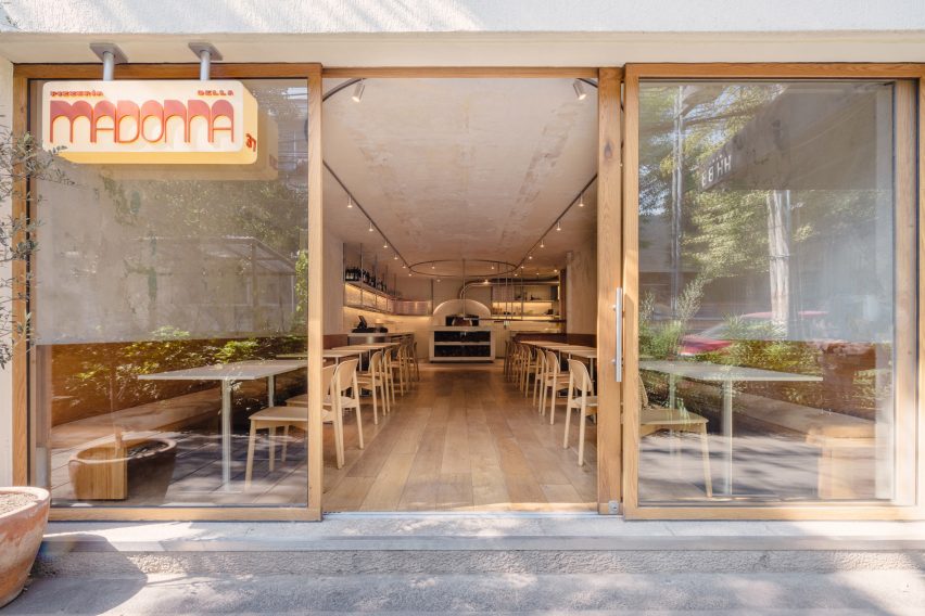 Sophía Betancur references nearby church for Pizzeria Della Madonna