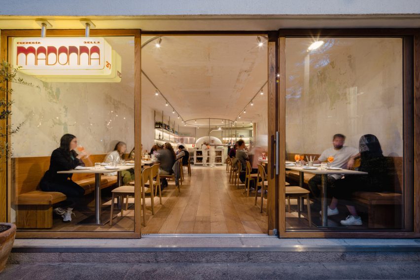 Sophía Betancur references nearby church for Pizzeria Della Madonna