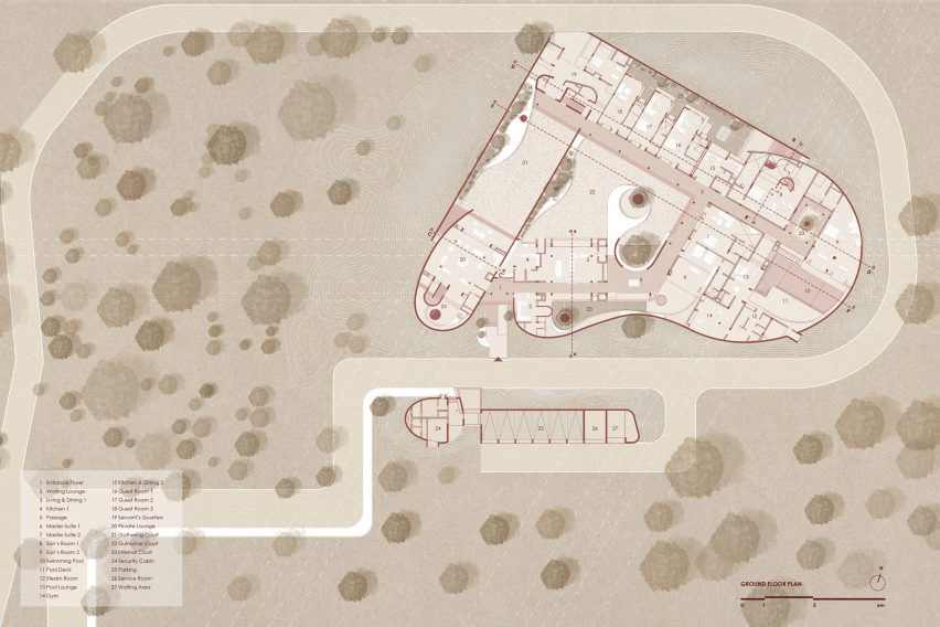 Ground floor plan of Enclosure house by Design Ni Dukaan