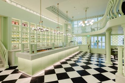 Interior image of the Prada Caffè