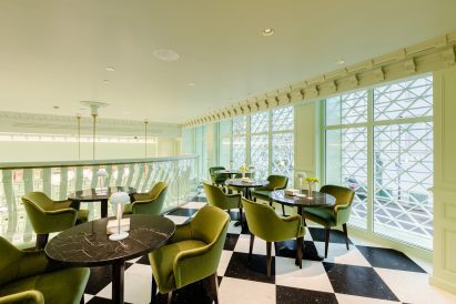 Photo of a seating area at the cafe at Harrods