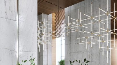 Crystal Grid chandelier by Preciosa Lighting
