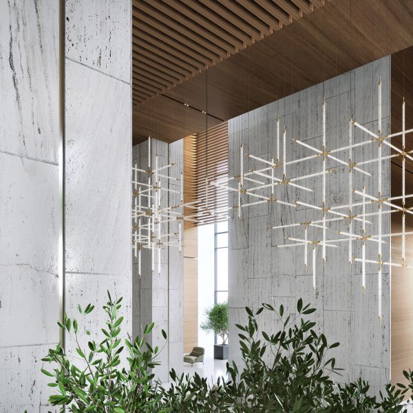 Crystal Grid chandelier by Preciosa Lighting
