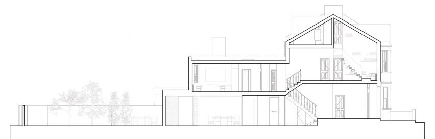 Section of Queen's Park House by Rise Design Studio