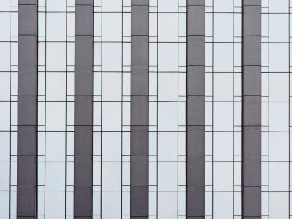 Detail of glass and concrete skyscraper facade