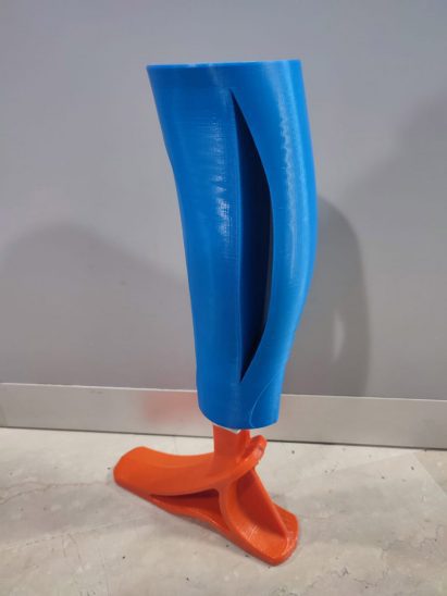 Photo of Isinnova's Letizia recycled plastic prosthetic leg from 2023 Ro Plastic Prize