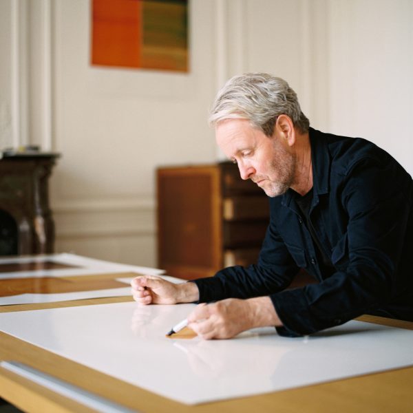 Ronan Bouroullec drawing in his studio