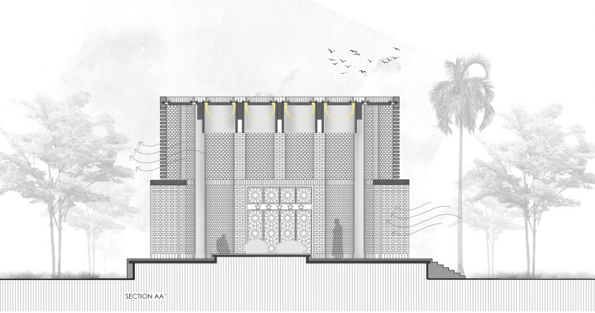 Section of Shah Muhammad Mohshin Khan Mausoleum in Bangladesh by Sthapotik