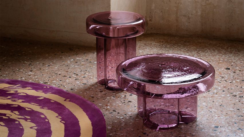 Soda coffee table from Miniforms in amethyst