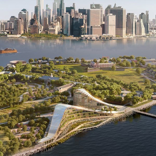 Climate institute with manhattan skyline in the back
