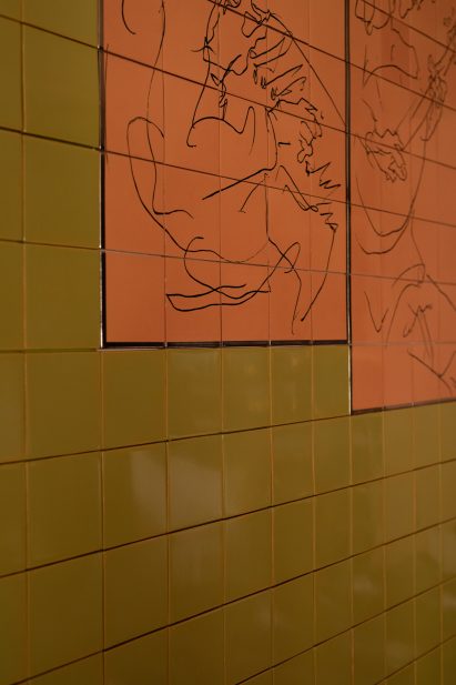 Hand-painted mural designed by Álvaro Siza
