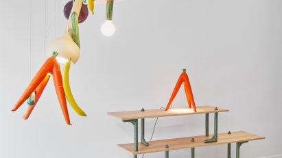 OMG-GMO furniture and lighting in the shape of fruit and vegetables by Robert Stadler