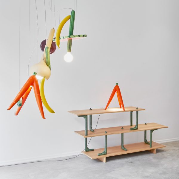 OMG-GMO furniture and lighting in the shape of fruit and vegetables by Robert Stadler