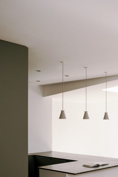 White interior of Suncatcher house extension in London by Francesco Pierazzi Architects