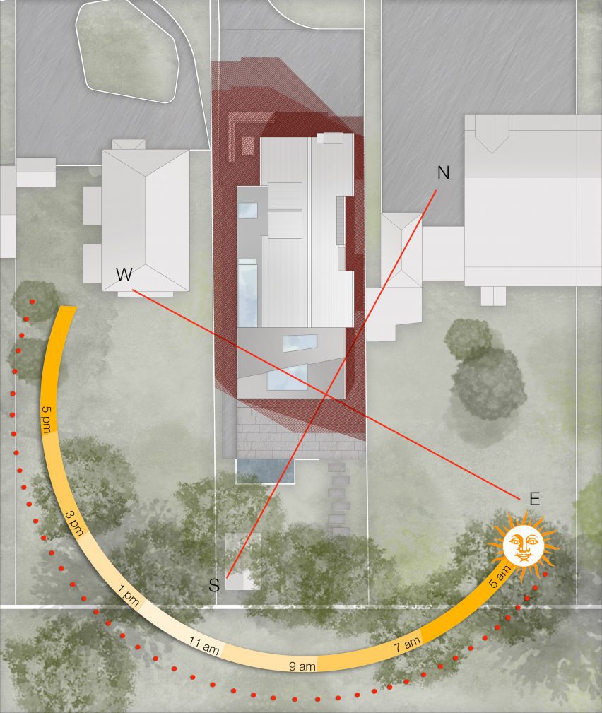 Plan of Suncatcher house extension in London by Francesco Pierazzi Architects