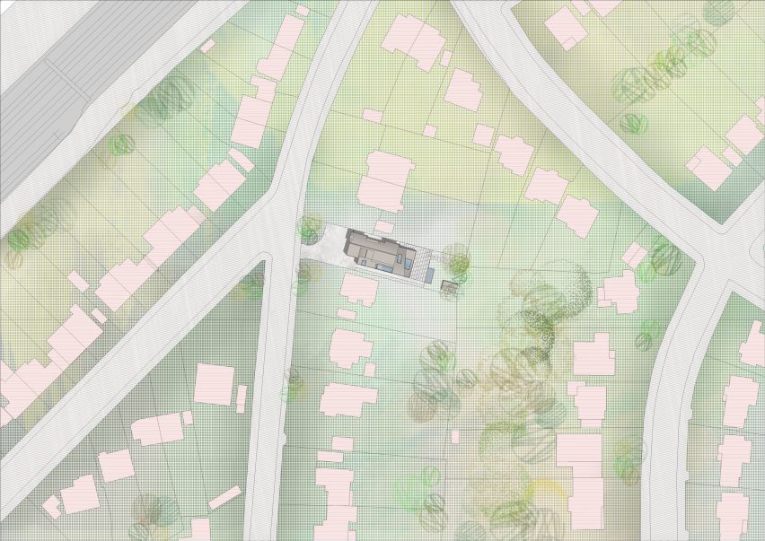 Site plan of Suncatcher house extension in London by Francesco Pierazzi Architects