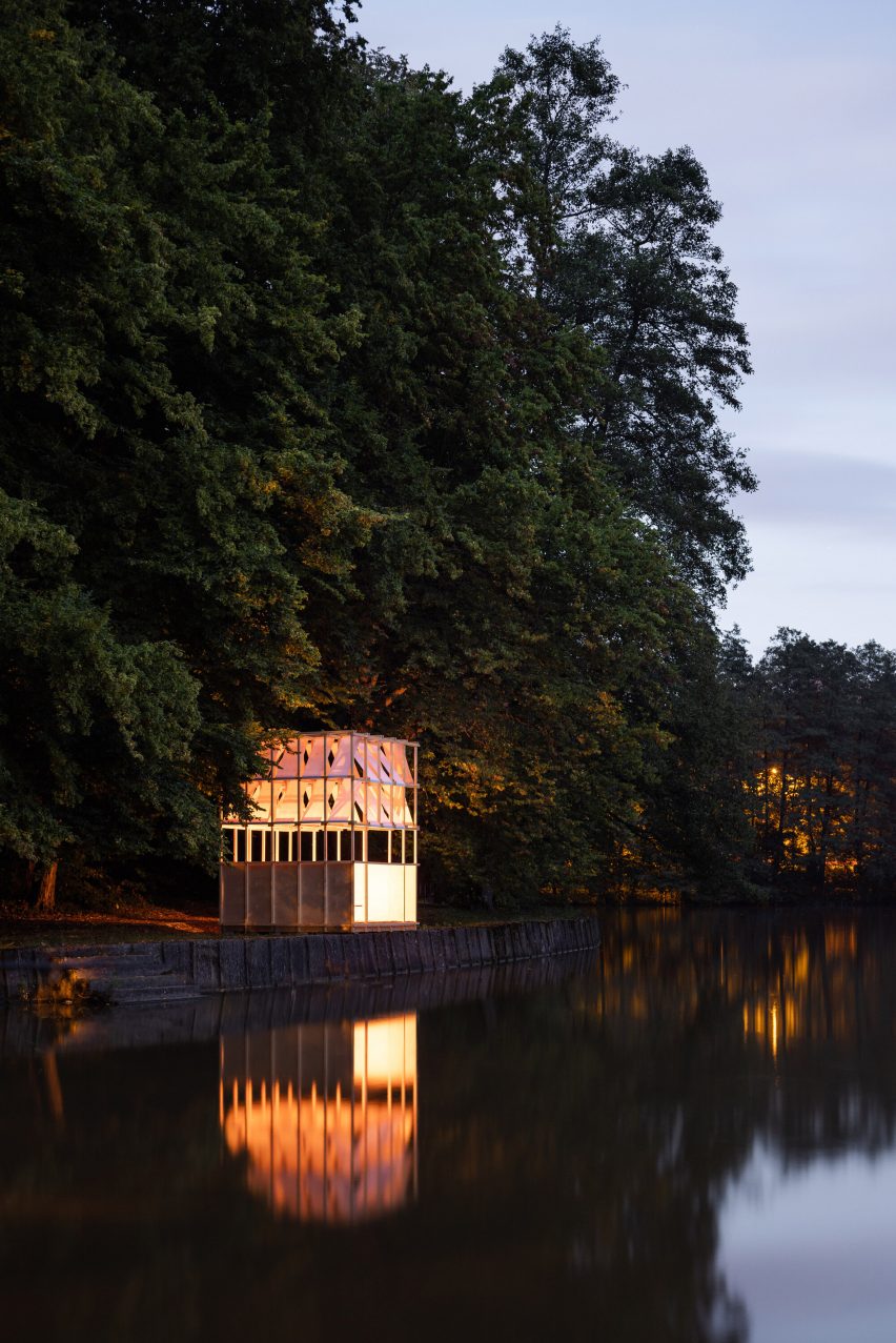 Tea House Pavilion at night