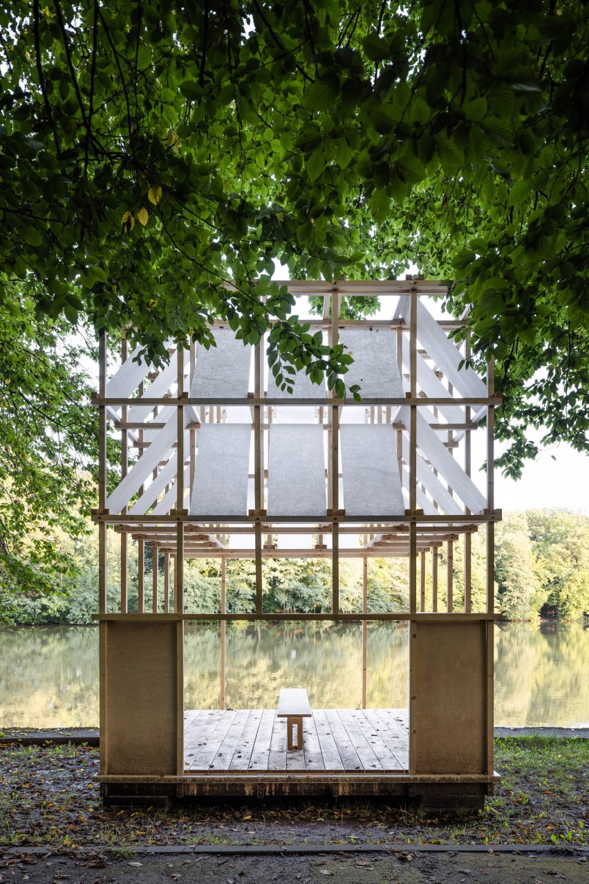 Czech pavilion by a lake