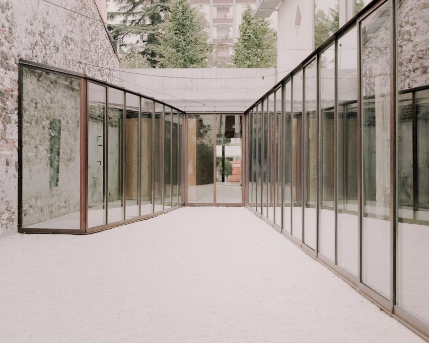 Exterior of Threshold and Treasure art gallery in Italy by AMAA