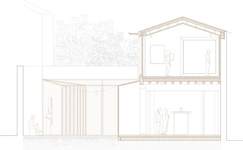 Section of Threshold and Treasure art gallery in Italy by AMAA