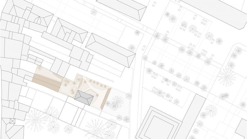 Site plan of Threshold and Treasure art gallery in Italy by AMAA