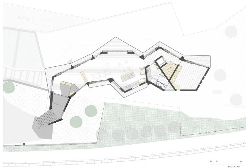 Floor plan of Villa MKZ by Takeshi Hirobe Architects