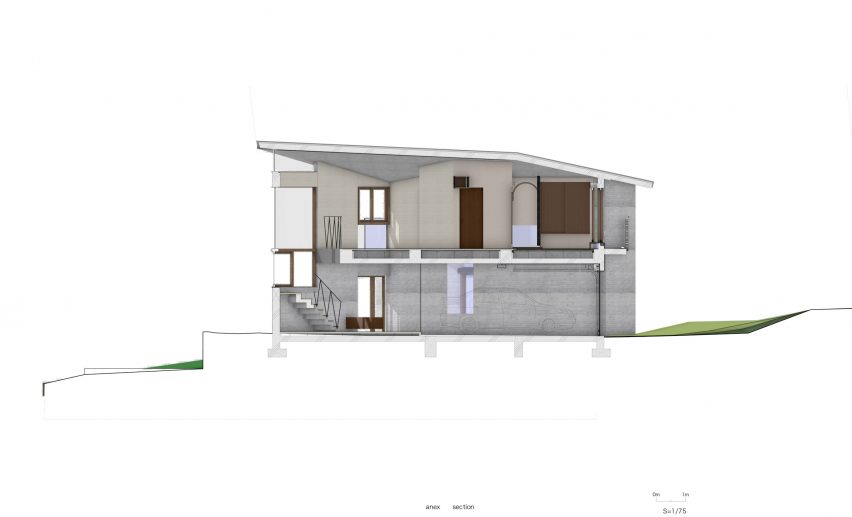 Section of Villa MKZ by Takeshi Hirobe Architects