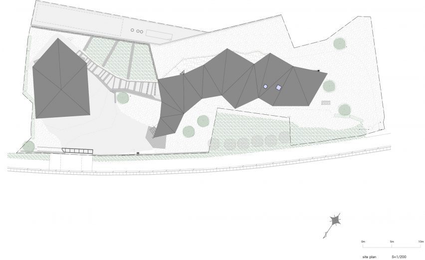 Site plan of Villa MKZ by Takeshi Hirobe Architects