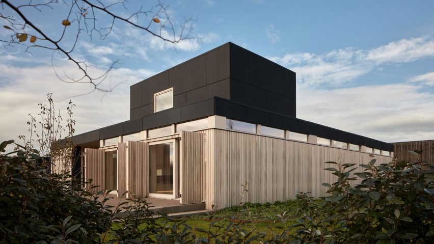 Exterior of Warm Nest by Ark-shelter and Archekta in Belgium