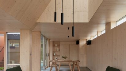 Interior of Warm Nest by Ark-shelter and Archekta in Belgium