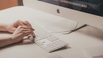 Woman using Mac
