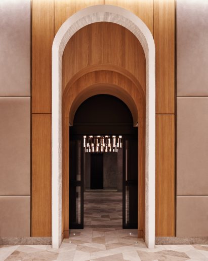 Passageway with stone arch