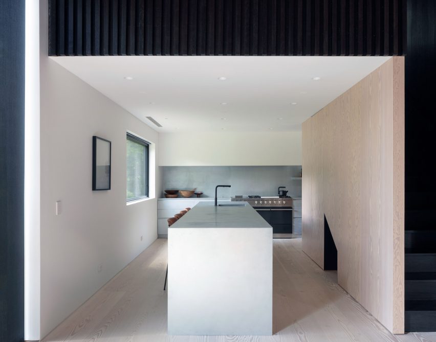 Interior kitchen at the New York farmhouse by Worrell Yeung