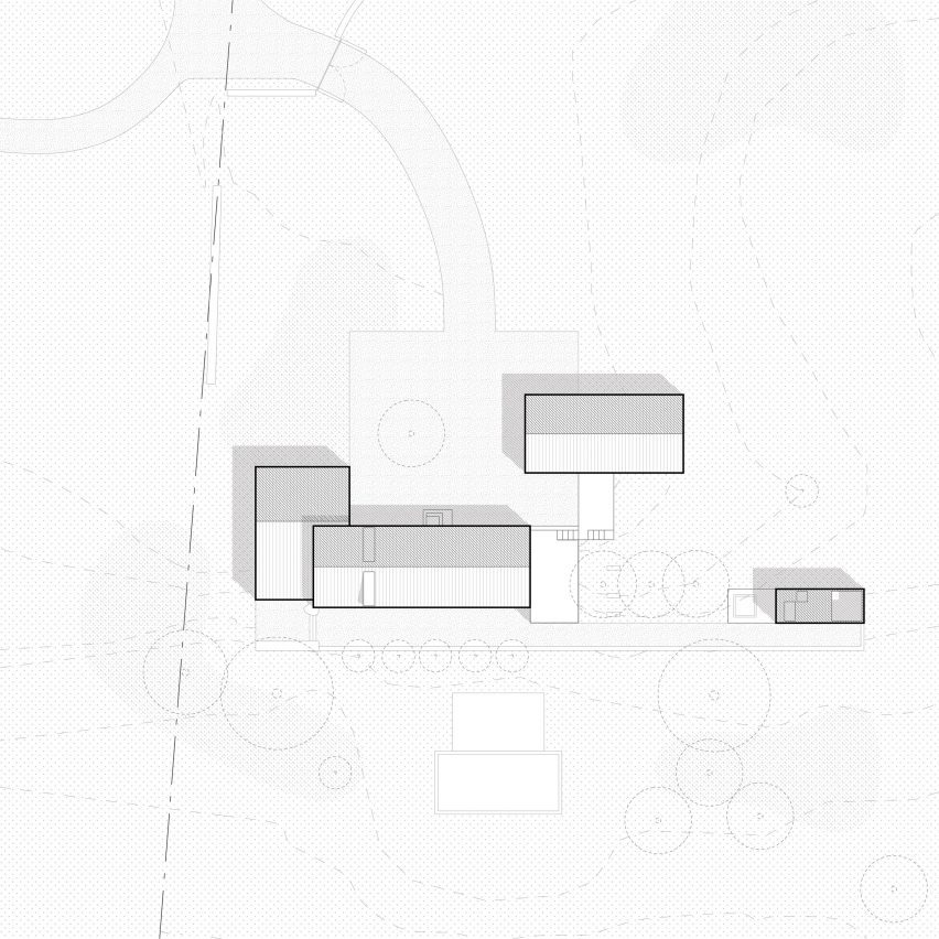 Site floor plan of the New York farmhouse by Worrell Yeung