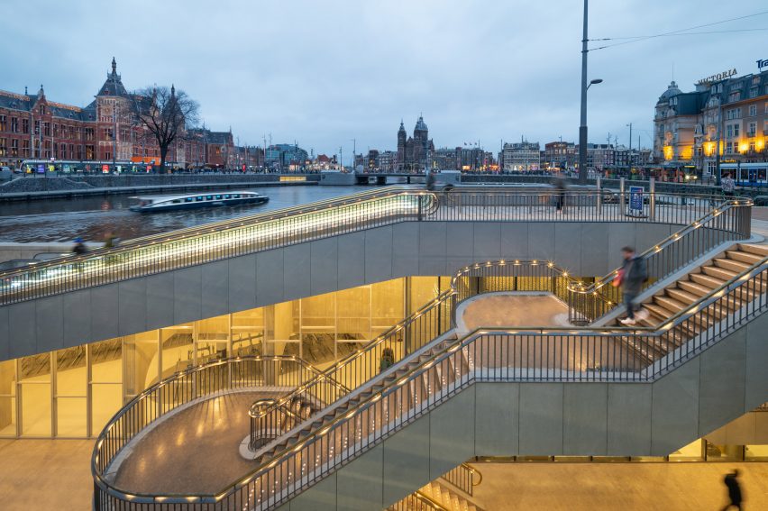 Stationsplein bicycle parking in Amsterdam by Wurk