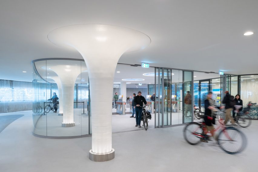 Stationsplein bicycle parking in Amsterdam by Wurk