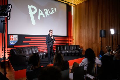 Designer Cyrill Gutsch on stage at Global Design Forum