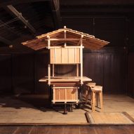 Wooden cart in industrial interior setting