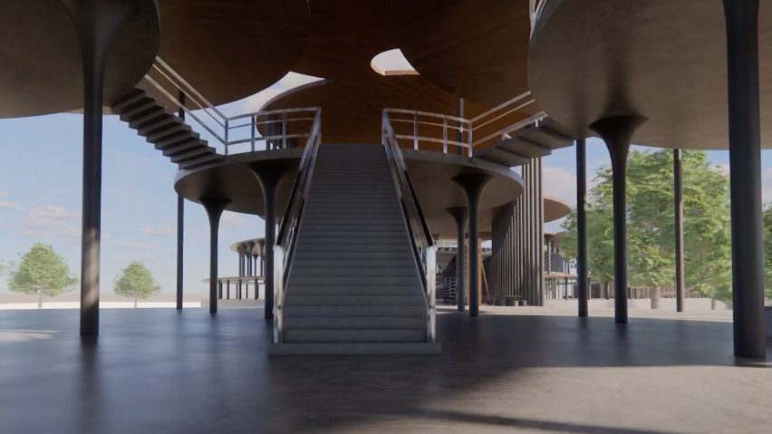 Render of community library